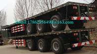 Camión plano de tres remolques resistentes de Alxes los 40ft semi con 28 toneladas de tren de aterrizaje