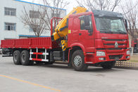 Camión pesado rojo del cargo de la grúa 6.3T 8T 10T 12T del camión/XCMG de la grúa de Sinotruk Howo