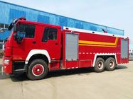 Camión rojo del propósito especial, camión resistente de la lucha contra el fuego de la emergencia 6x4 de HOWO