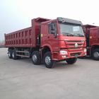 Camiones de volquete de la descarga de las ruedas ZZ3317N3867 12 con 371HP color rojo del euro 2