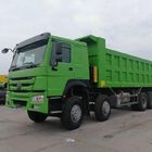 Camiones de volquete de la descarga de las ruedas del color verde ZZ3317N3867 12 con la dirección ZF8198