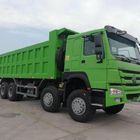 Camiones de volquete de la descarga de las ruedas del color verde ZZ3317N3867 12 con la dirección ZF8198