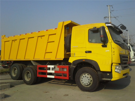 Camión volquete amarillo grande, camiones de volquete rígidos 6x4 usados en la mina de ZZ3257N3847A