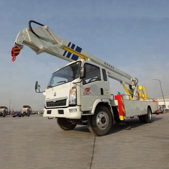 vehículo del trabajo de la mucha altitud del camión de la plataforma de trabajo aéreo del 12-14m con 360 que giran
