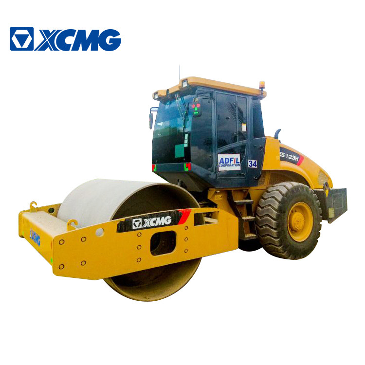El amarillo 12 toneladas de maquinaria de construcción de carreteras XS123H escoge el rodillo del tambor