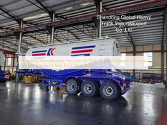 Shandong Fabricante Venta caliente 45 Cbm Polvo seco a granel de hormigón cemento transporte de tanques camión semi remolque