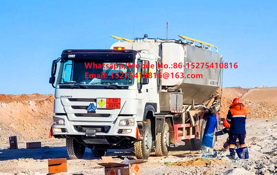 Acero inoxidable de alta resistencia Seguridad confiabilidad Caminos de carga 15/20/25 toneladas Amonio pesado explosivos de aceite Emulsión ANFO Caminos MMU MEMU Para Mongolia DR CONGO PERÚ Ghana Minería de explosión BCLH/BCRH/BCZH