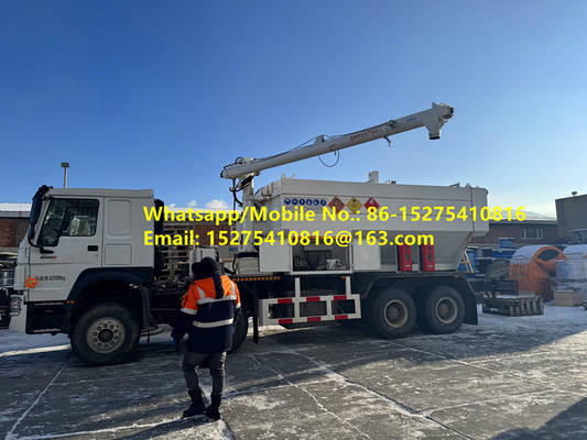 Valor adecuado personalizado HOWO 15/20/25T BCLH-15 Explosivo de amonio granular mezclado en el lugar ANFO Emulsión de camión explosivo móvil Unidad de fabricación Mongolia уул уурхайн тэсэлгээний MEMU MMU BCLH/BCZH/BCRH