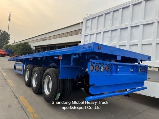 3 Ejes 40ton 13.45m Wabco BPW Ejes Suspensión aerodinámica Semirremolque de cama plana