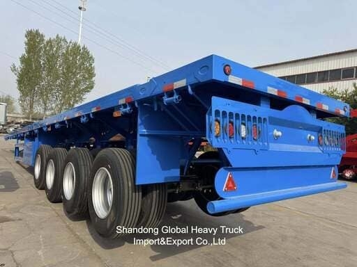 3 Ejes 40ton 13.45m Wabco BPW Ejes Suspensión aerodinámica Semirremolque de cama plana