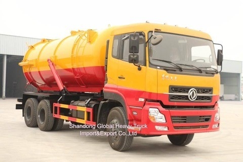 Dongfeng 6*4 de alta calidad 290HP camión cisterna de aspiración de aguas residuales camión de aspiración de aguas residuales