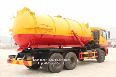 Dongfeng 6*4 de alta calidad 290HP camión cisterna de aspiración de aguas residuales camión de aspiración de aguas residuales