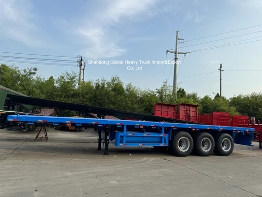 Semirremolque de plataforma baja de 3 ejes para transporte de equipos pesados