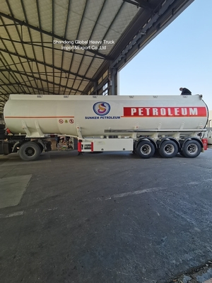 Semirremolque cisterna de combustible de acero al carbono de 3 ejes y 45000L