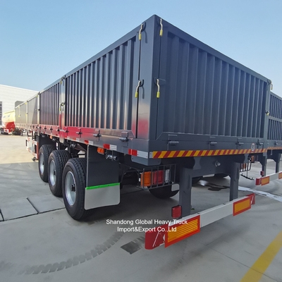 Semirremolque de acero de 3 ejes con vallas para transporte de carga a granel