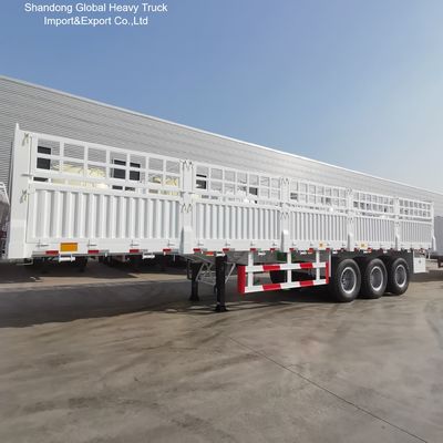 Semirremolque de acero de 3 ejes con valla para transporte de carga a granel