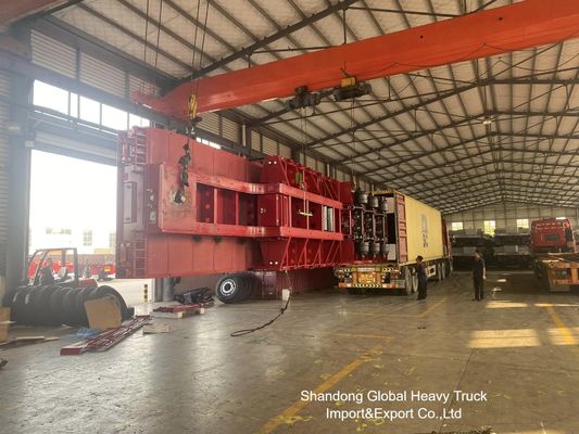 Semirremolque de plataforma baja de 3 ejes y 60 toneladas para transporte de carga pesada