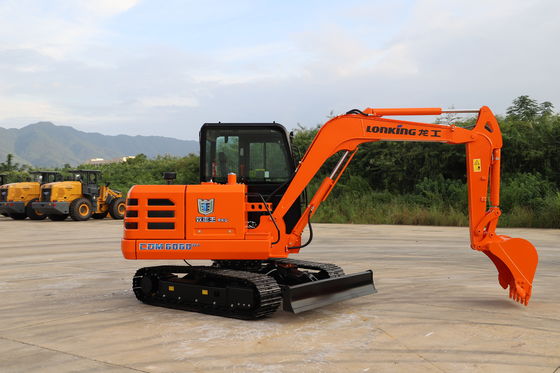 Lonking Mini Excavadora Hidráulica de 6 toneladas con motor de 15.4kw/2400 rpm y dimensiones de 5900*2000*2600 mm