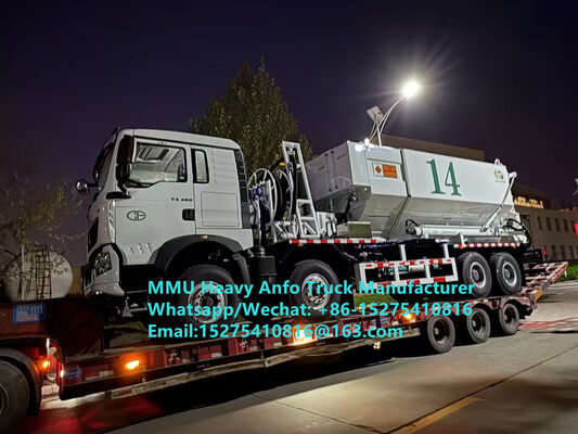 Cómo inteligente mezclar y cargar explosivos de aceite de amonio pesado multifuncional Camión 15/20/25Ton Emulsión pesada Camión ANFO Rusia/Kazajstán/Uzbekistán/Indonesia/Guinea Servicio de explosión de minería
