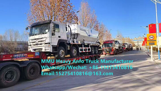 Camión de explosivos de aceite de amonio pesado multifuncional de mezcla y carga de bajo precio Camión ANFO de emulsión pesada de 15/20/25 toneladas Servicio de voladura de minería de Rusia/Kazajstán/Uzbekistán/Indonesia/Guinea