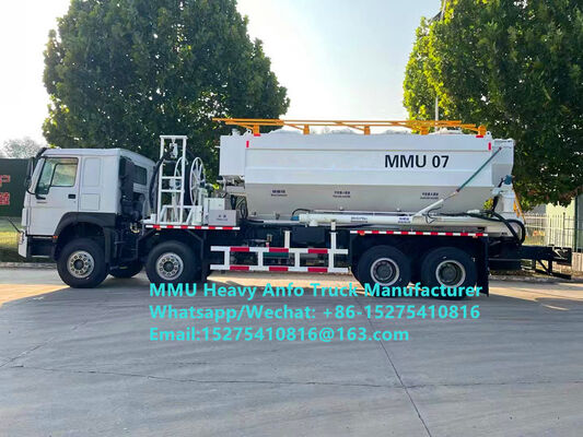 Super rendimiento HOWO mezclar y cargar explosivos de aceite de amonio pesado multifuncional Camión 15/20/25Ton Emulsión pesada Camión ANFO Zambia/Zimbabwe/Tanzania/Ghana/Guinea/Perú Servicio de explosión de minería