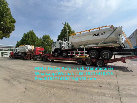 Mezcla y carga de residuos de bajo contenido de explosivos explosivos de aceite de amonio pesados multifuncionales Camión 15/20/25 toneladas Emulsión pesada Camión ANFO Servicio de explosión de minería de Zambia/Zimbabwe/Tanzania/Ghana/Guinea/Perú