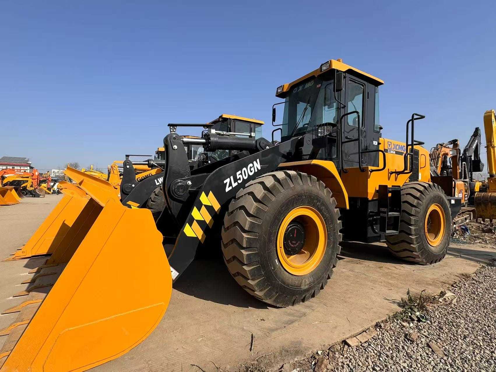 XCMG ZL50GN 5.0ton Wheel Loader con 162kw de potencia nominal y transmisión hidráulica de cambio de potencia para la construcción