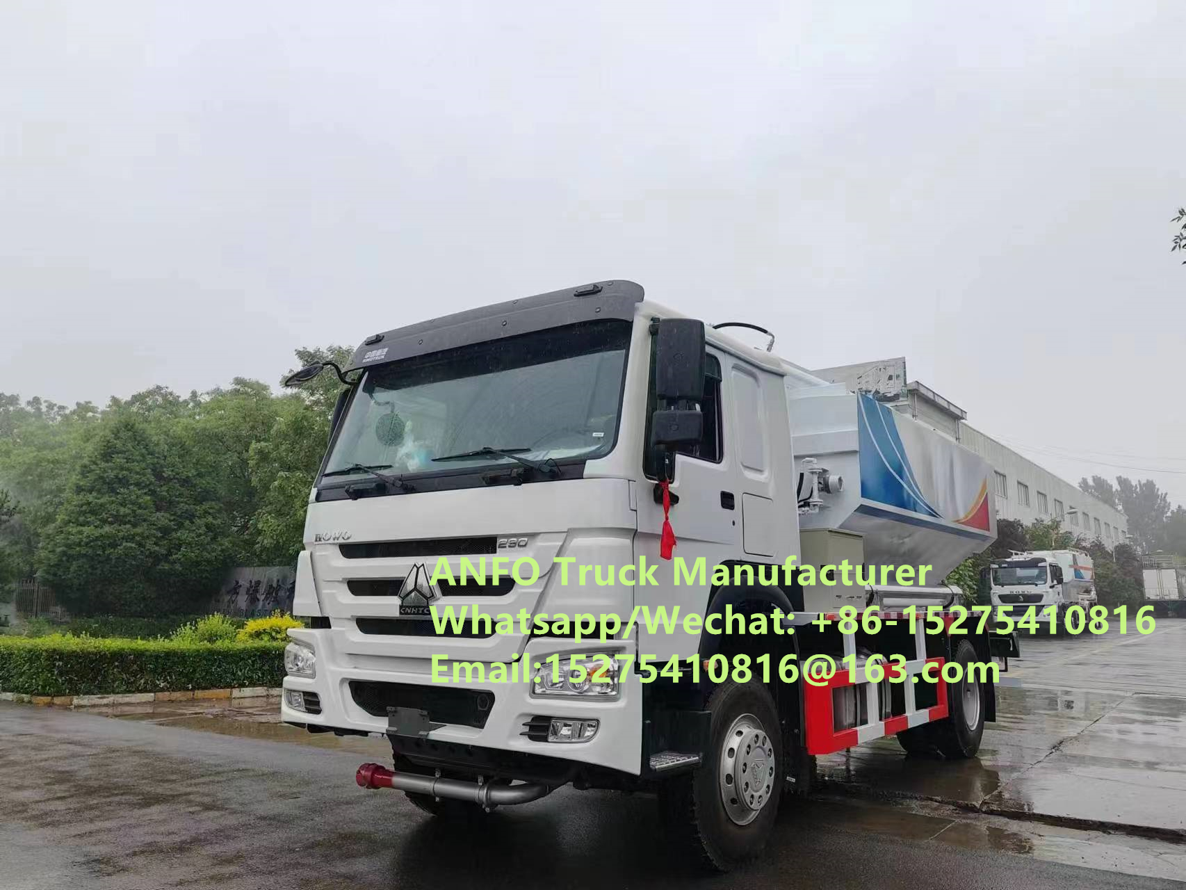 HOWO 10/15/20/30T BCLH-10 máquina para mezclar y cargar explosivos de amoníaco granulados ANFO, servicios de trabajos explosivos,Ceco móvil para la producción de explosivos MEMU MMU