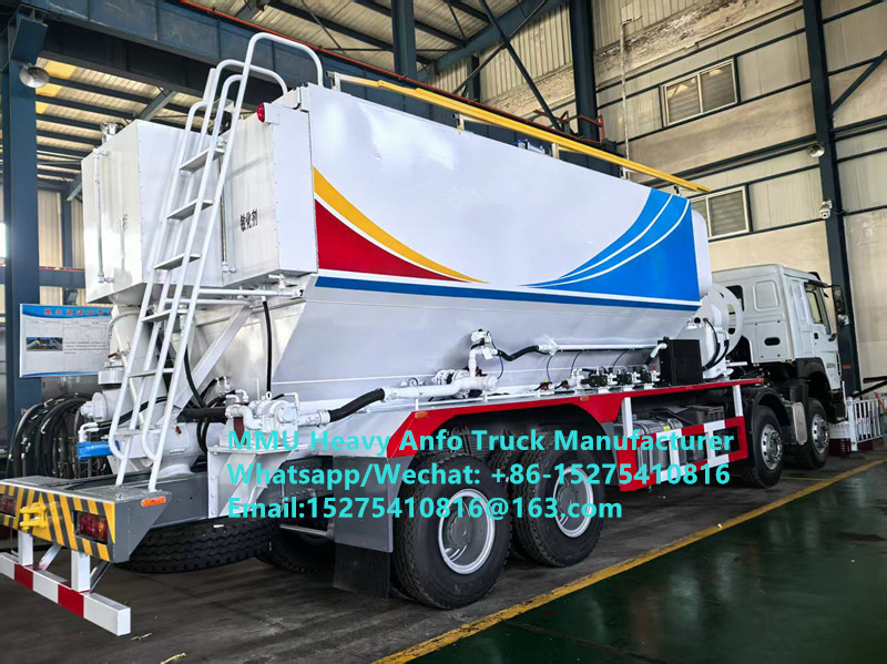 Precio barato Mezcla y carga de explosivos de aceite de amonio pesado multifuncional Camión 15/20/25Ton Emulsión pesada Camión ANFO Rusia/Kazajstán/Uzbekistán/Indonesia/Guinea Servicio de explosión de minería