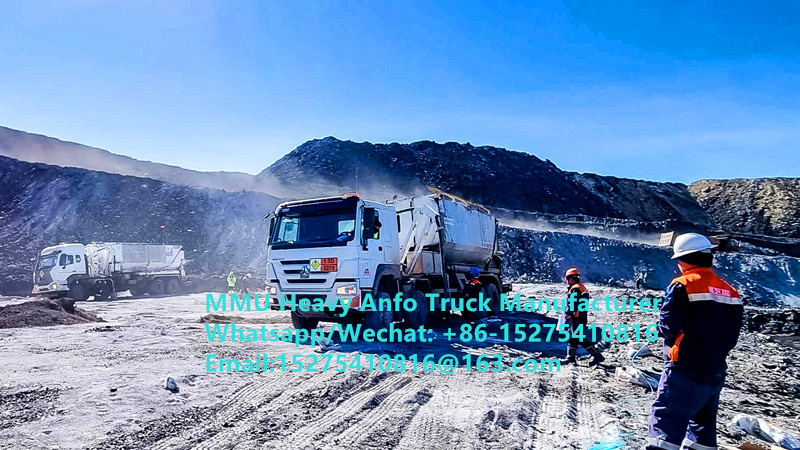 Camión de explosivos de aceite de amonio pesado multifuncional de mezcla y carga de bajo precio Camión ANFO de emulsión pesada de 15/20/25 toneladas Servicio de voladura de minería de Rusia/Kazajstán/Uzbekistán/Indonesia/Guinea