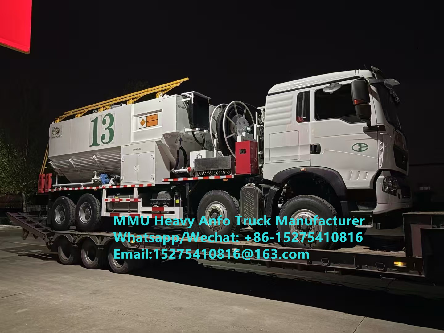 Cómo inteligente mezclar y cargar explosivos de aceite de amonio pesado multifuncional Camión 15/20/25Ton Emulsión pesada Camión ANFO Rusia/Kazajstán/Uzbekistán/Indonesia/Guinea Servicio de explosión de minería