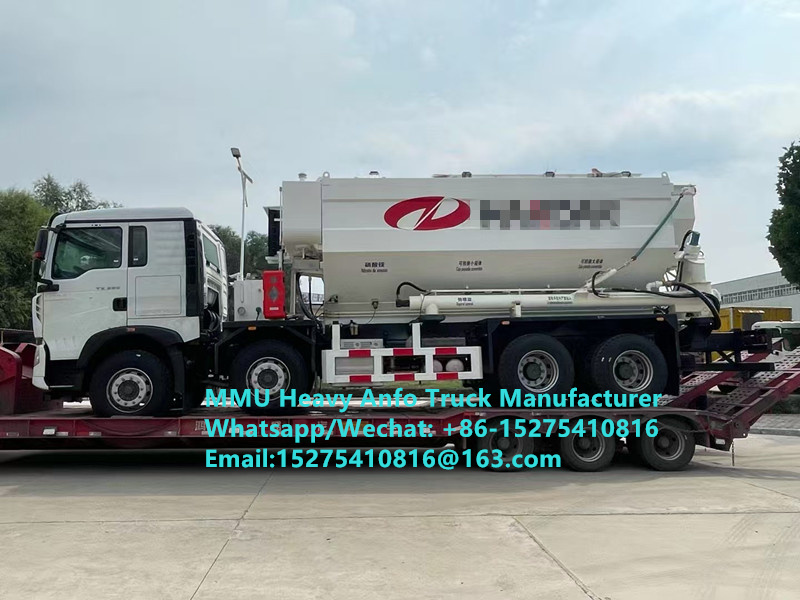 Cómo inteligente mezclar y cargar explosivos de aceite de amonio pesado multifuncional Camión 15/20/25Ton Emulsión pesada Camión ANFO Zambia/Zimbabwe/Tanzania/Ghana/Guinea/Perú Servicio de explosión de minería