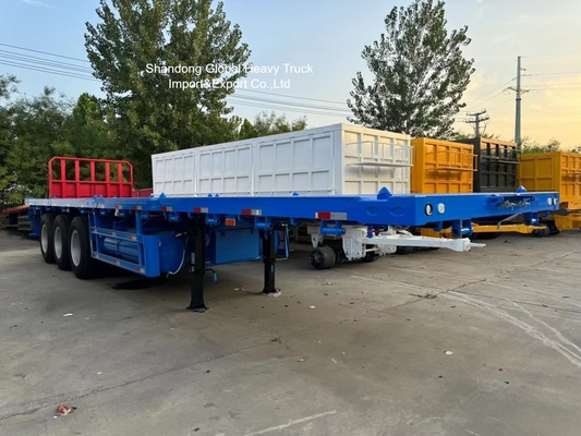 Semirremolque de plataforma baja de 3 ejes para transporte de equipos pesados